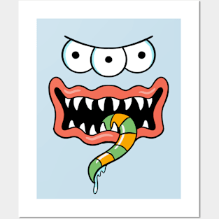 Monster face Posters and Art